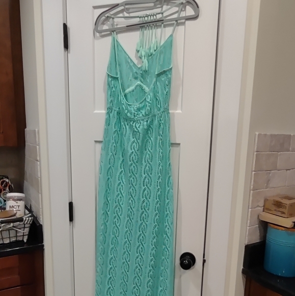 𝅺NWT Luli Fama Tassel back stretch maxi dress - L - Picture 6 of 9